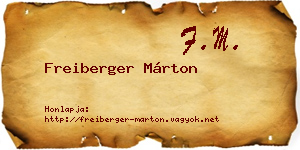Freiberger Márton névjegykártya
