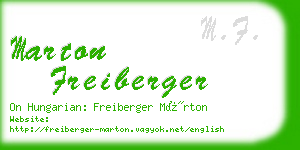 marton freiberger business card